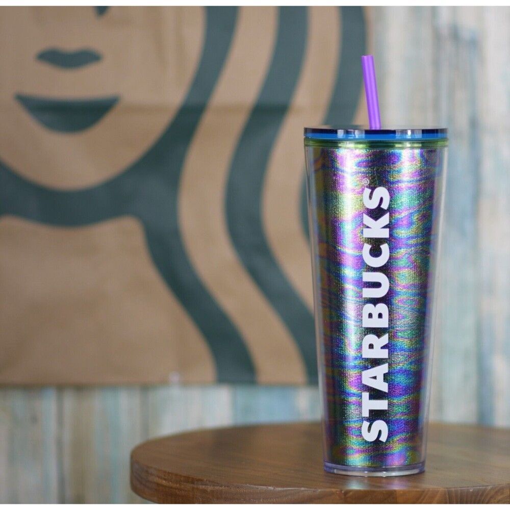 Starbucks Multi-Color Oil Iridescent Sparkle Venti 24oz Cold Cup